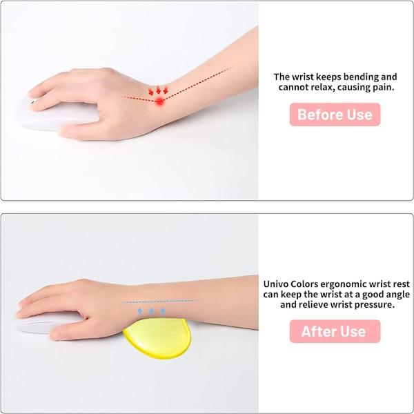 Ergonomisk silikone håndledsmusmåtte, transparent håndledsmåtte, hjerteformet gennemsigtig kølig håndpude