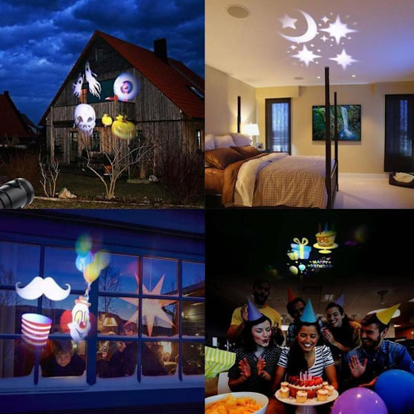 Led projektionslampa julbelysning Led projektor för jul / Halloween projektionslampa Vattentät IP65 julbelysning utomhus LED snöflinga