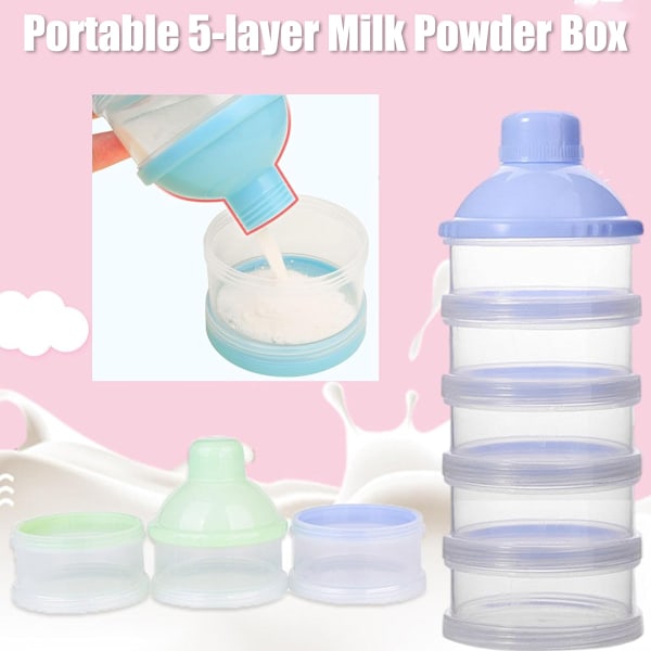Stable melkepulverdispenser, reisebeholder, beholder for oppbevaring av melkepulver til spedbarn
