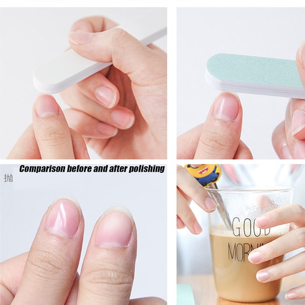 Nagelbuffertblock 10 st. Nagelpoleringsbuffert och glansset Nagelfil för naturliga akrylnaglar 600 och 3000 Grit