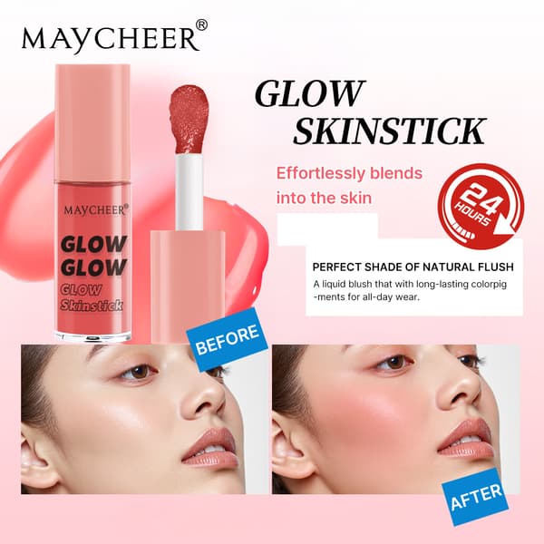 Radiant Liquid Blush, Hydrating, Natural, Luminous and Energizing Blush Stick