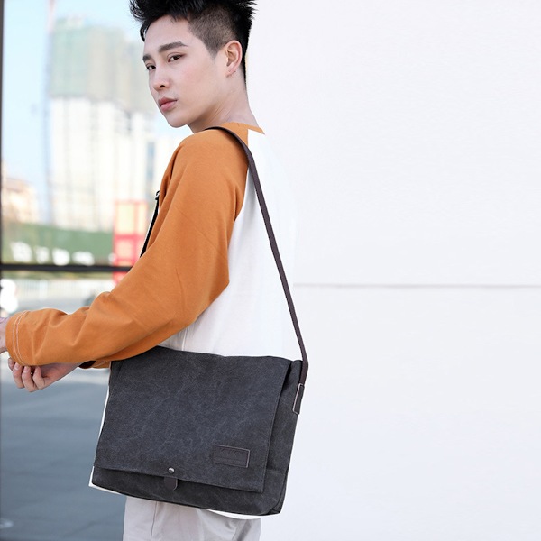 Canvas Vintage Crossbody Väska Axelväska Arbetsväska Casual Multifunktionell Lätt Herrväska