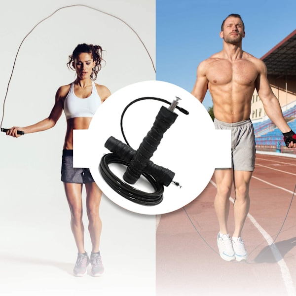 Snabbhopprep, Justerbara Hopprep med Kullager, för Vuxen Fitness, Träning, Boxning, MMA