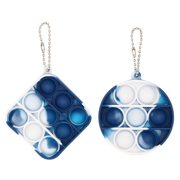 Mini Pop Leksak, Nyckelring Pop-Bubbla Sensorisk Leksak, för Barn Vuxna (2-pack)