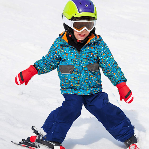 Vinterbarnens Snövant Unisex Vattentäta Skidvantar Varma Vinterhandskar