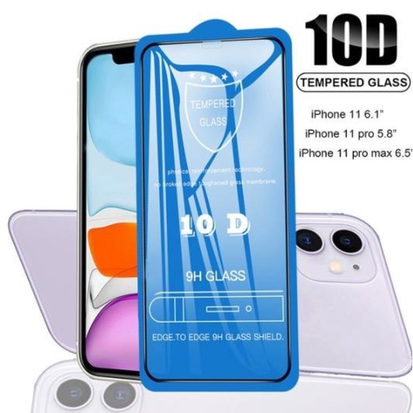 iPhone 11, 11 Pro, 11 Pro Max, Härdat Glas, Tältäckande iPhone XS MAX