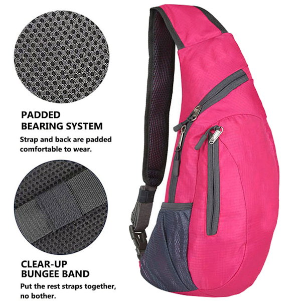 Männs ryggsäck liten crossbody bröstrem ryggsäck hopfällbar sportväska utomhus axelväska