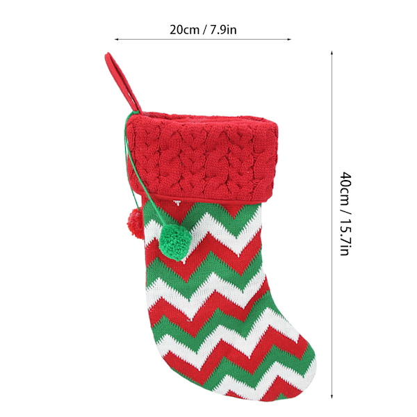 Julstrumpa Sockor Ornament Presentpåse Julfest Heminredning Röd och grön randig strumpa