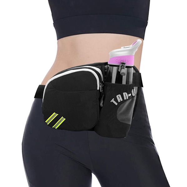 Vaellusvyölaukku Fanny Pack, jossa on vesipulloteline, miehille ja naisille, ulkoiluun, juoksuun, matkustamiseen, leirintään ja koiranulkoilutukseen, sopii kaikentyyppisille älypuhelimille