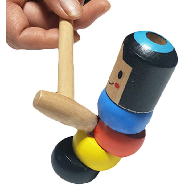 Oöverstiglig Trägubbe Magisk Leksak Odödlig Daruma Magiska Trick Magisk Trägubbe Trädocka Man Magisk Leksak Rolig Leksak Scenmagiska Rekvisita Present till Pojkar