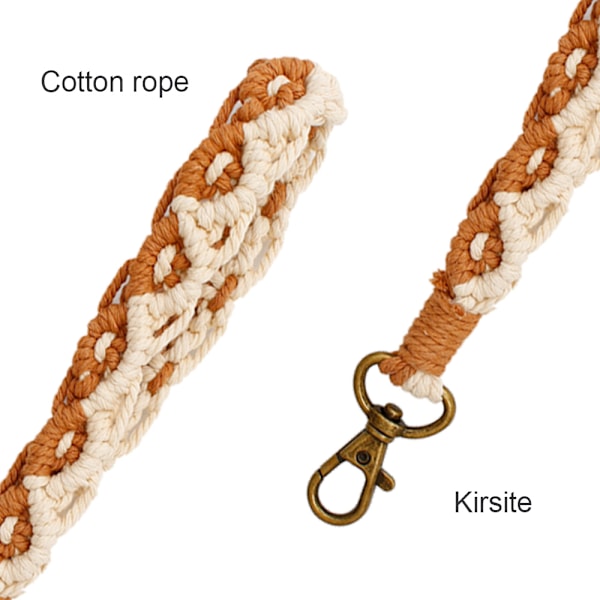 2 stk Boho Makramé Nøglering Armbånd Håndlavet Wristlet Nøglering Nøglering Holder Håndledsrem