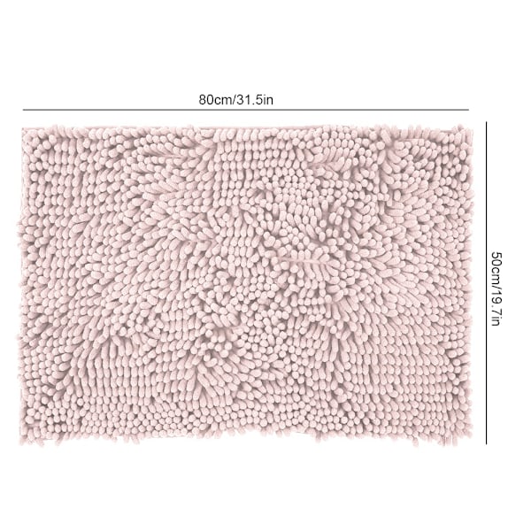 Chenille Anti-slip Vandabsorberende Skridsikker Måtte Badeværelse Stue (Kamel)