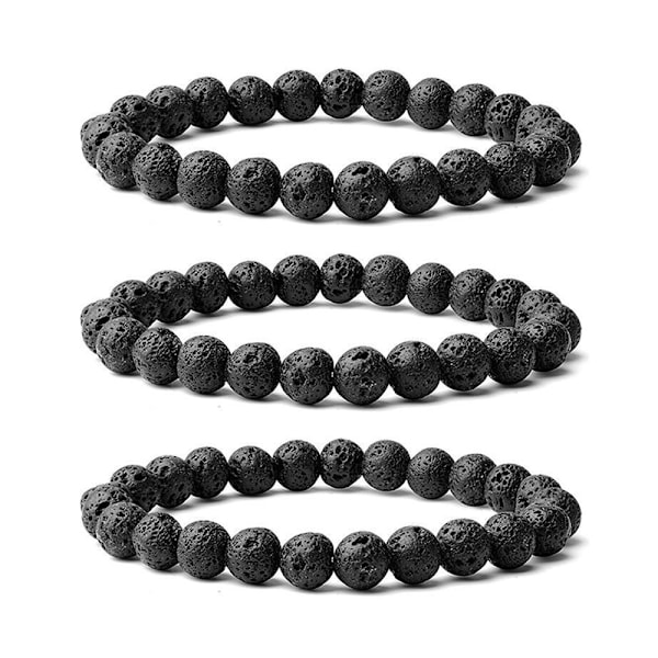 Natursten pärlarmband lava enkel handsträng naturliga accessoarer
