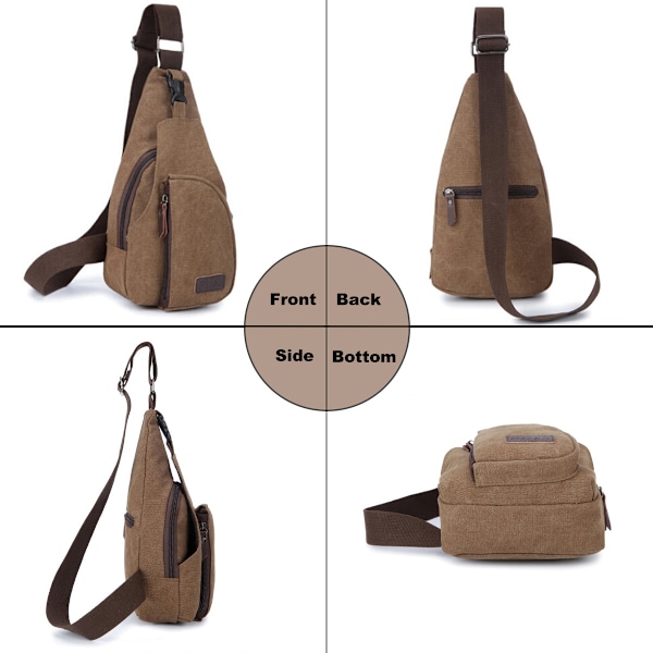 Brystpose Unisex Skulder Crossbody Ryggsekk Reise Vandring Camping