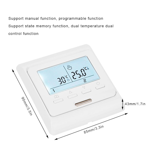 8681LH Intelligent LCD Digital Display Vannvarmer Termostat Temperaturregulator