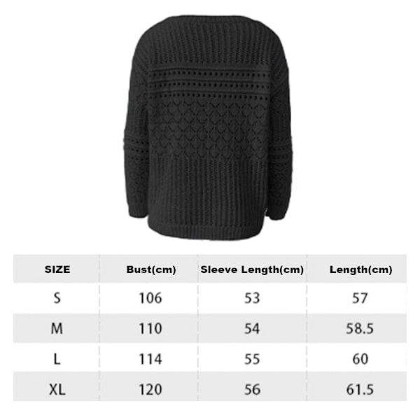 Dame Oversized En-Skulder Langærmet Ribbet Strikket Trøje Tunika Bluser Toppe Let Trendig Bluse