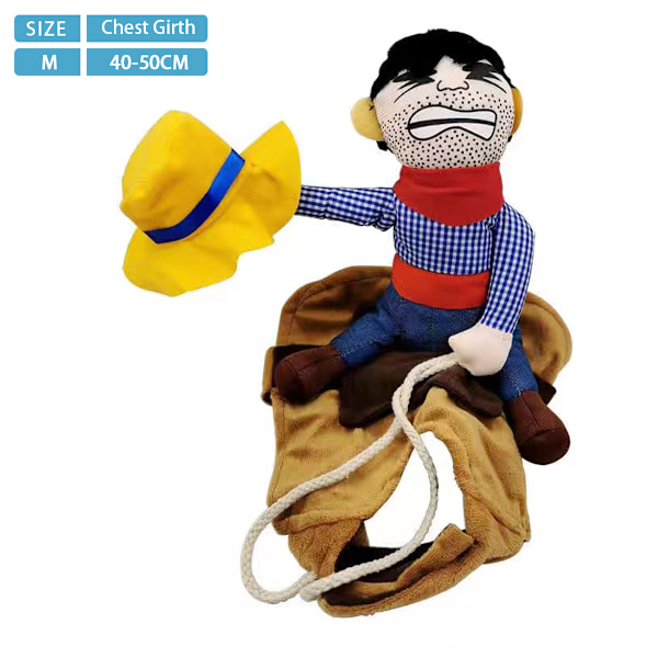 Cowboy Rider - Koiran Halloween-asu - Pienille Koirien tai Kissojen Halloween-asut, Koiran Vaatteet Ritari-tyylillä Nukke ja Hattu Halloween-päivän Lemmikin Asulle