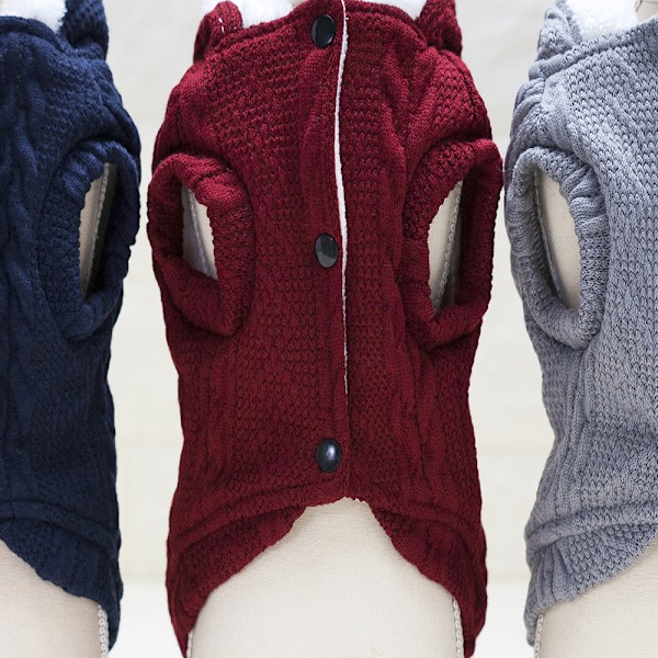 Efterårs- og vintertøj til kæledyr, varm kæledyrsweater, solid kæledyrs-bipod