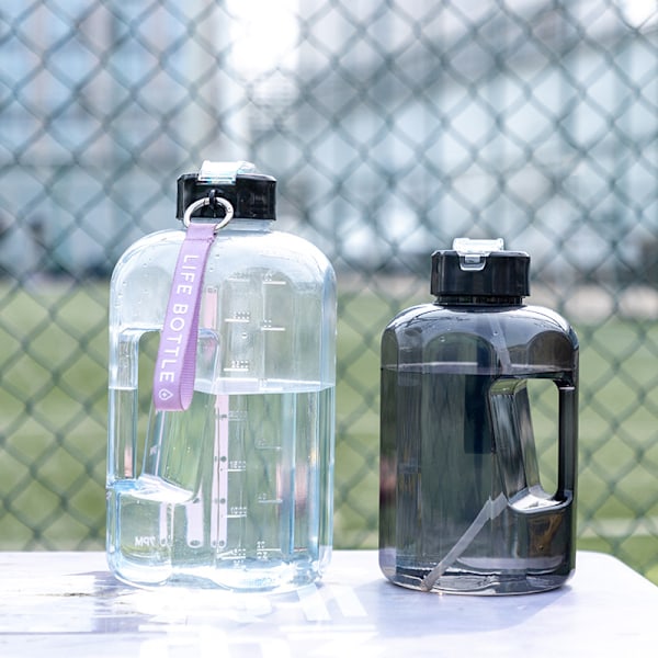 1 Gallons Vattenflaska med Tidsmarkering - Stor Vattenflaska Gallon Vattenflaska Motiverande En Gallons Vattenflaska med Sugrör 1 Gallons Vattenkanna