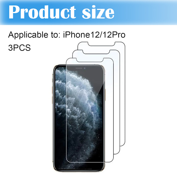 3-Pakka - iPhone 12/12 Pro karkaistu lasi näytönsuoja