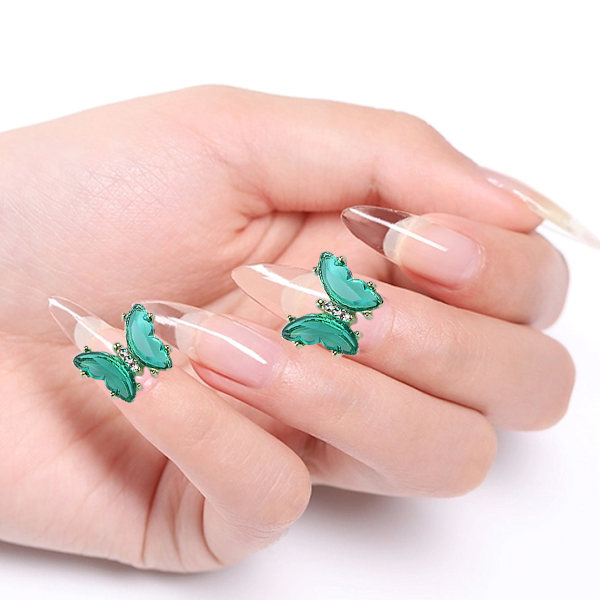 10 Krystal Sommerfugl Manicure Zirkon Sommerfugl Negle Tilbehør diy Negle Tilbehør