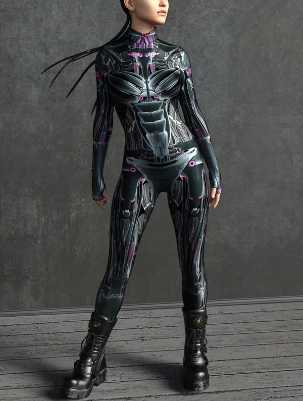 (M) Robotdragt Kvinder, Cyberdragter Halloweendragt