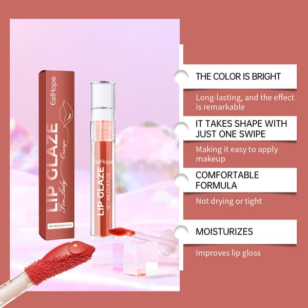 Lip gloss, moisturizing, vibrant, long-lasting, smudge-proof, portable moisturizing lip gloss