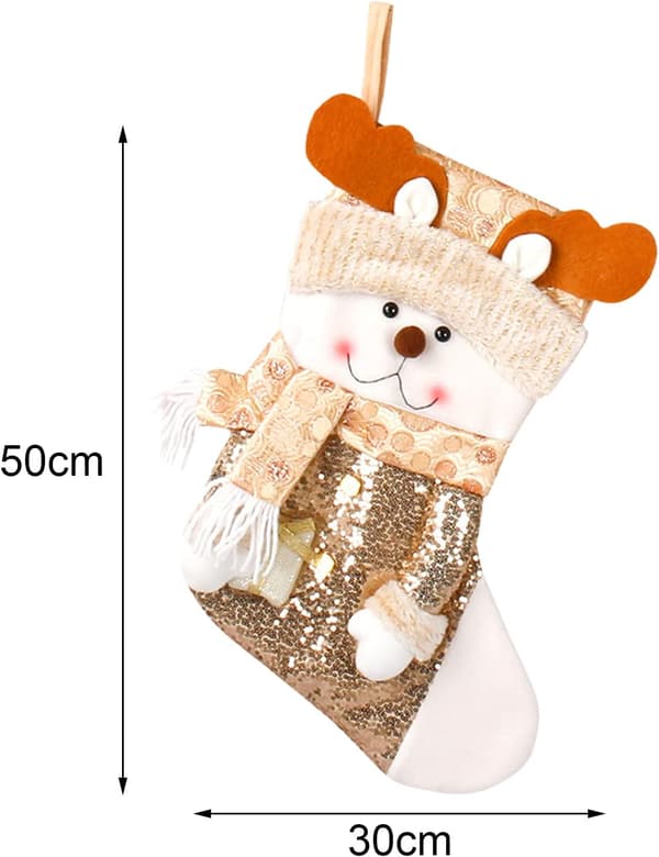 Creative 3D Christmas Stocking Soft Polyester Ornament Candy Bag Christmas Tree Hanging Home Decor Deer[TT]