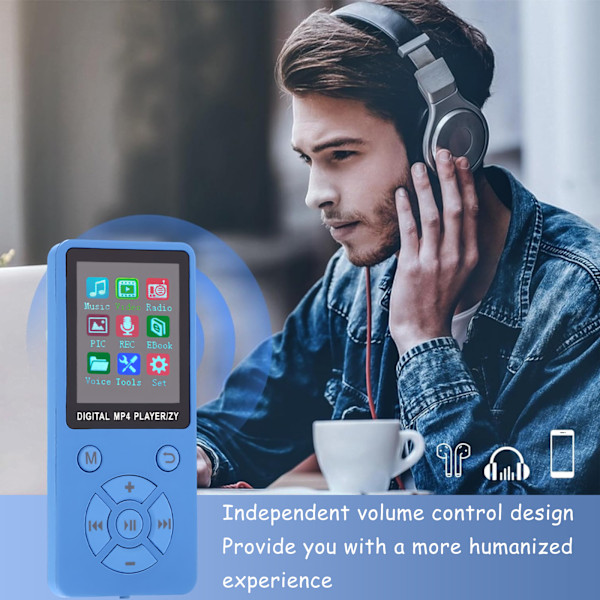 Mini LCD-skærm MP4 Media Player Understøtter 32G TF-kort Ultratynd Mp4-afspiller med FM E-bog