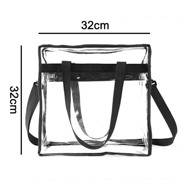 Genomskinlig väska godkänd för stadion - Genomskinlig axelremsväska med dragkedja, crossbody-väska med justerbar rem