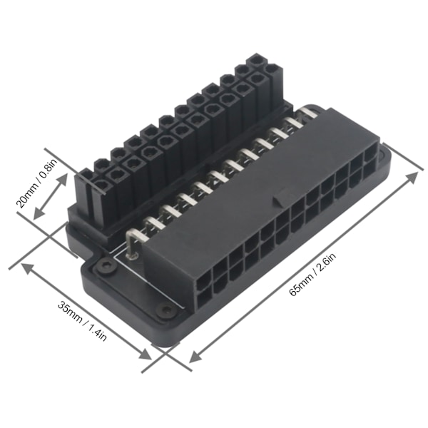 ATX 24-stiftsadapter PC-moderkortsström Hona till Hane 90 Grader Datortillbehör