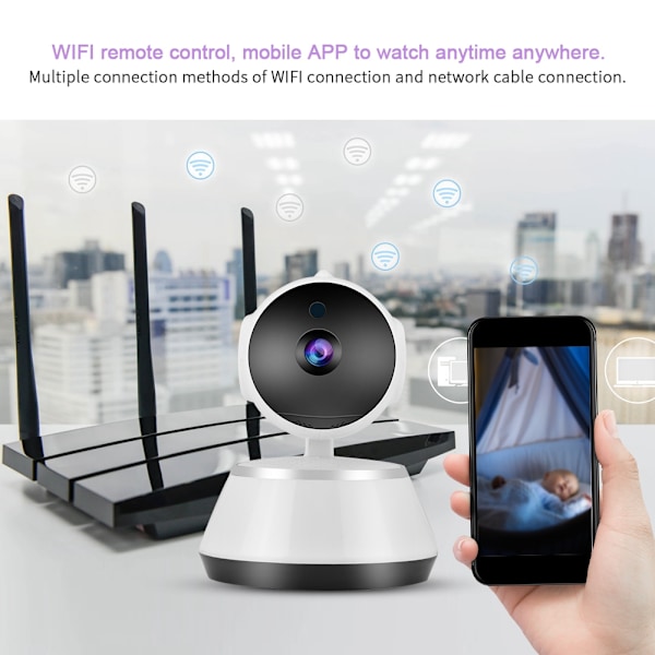 WIFI Hem Säkerhet 1080P Ljud Baby Alarm System Rörelsedetektering Kamera 100-240V(AU-kontakt)