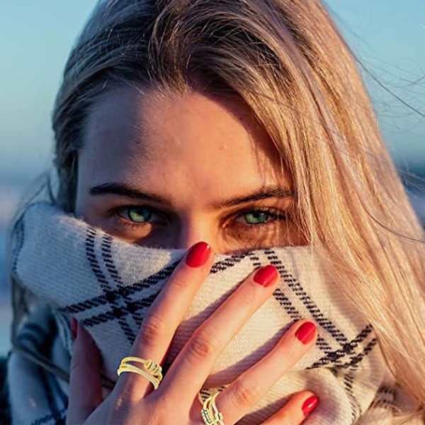 Anti-ångest Ringar för Kvinnor Män Unisex Justerbara Stackbara Snurrande Oro Ring