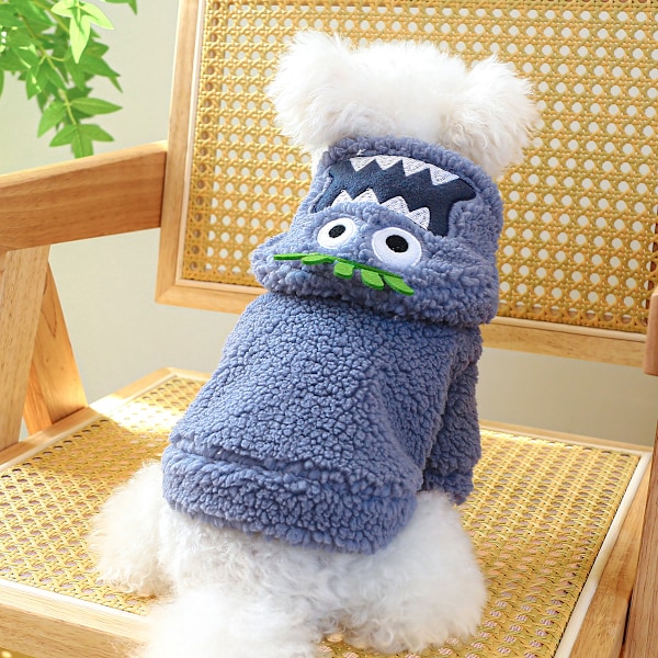 Hundkläder Hundtröja Tartan Rutig Hundhoodie, Stickad Hundkläder för Små Hundar Pojke, Husdjurströja med Huva, Katt Fleecefodrad Vinterkläder