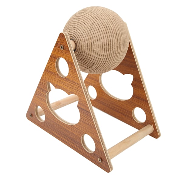 Kattklösleksak Interaktiv Trä Naturlig Sisal Kattklösboll för Katter och Kattungar 18x19x17cm / 7.1x7.5x6.7in