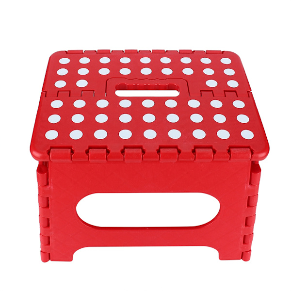 Tjock Plastvikbar Pall Liten Stol Avancerad Bärbar Bänk 29*22*22cm(Korallröd)