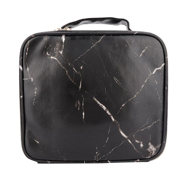 Multifunktionell PU Marmor Kosmetikväska Förvaringspartition Makeup Kit Case (CAM01-24 Svart)