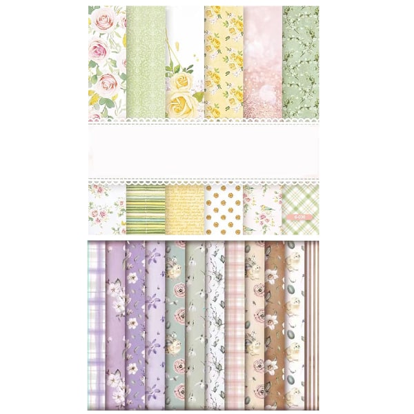Klipppapper, 24 tidskriftshantverkspapper, diverse origami, ensidigt vintage klipp DIY dekorativt korttillverkning