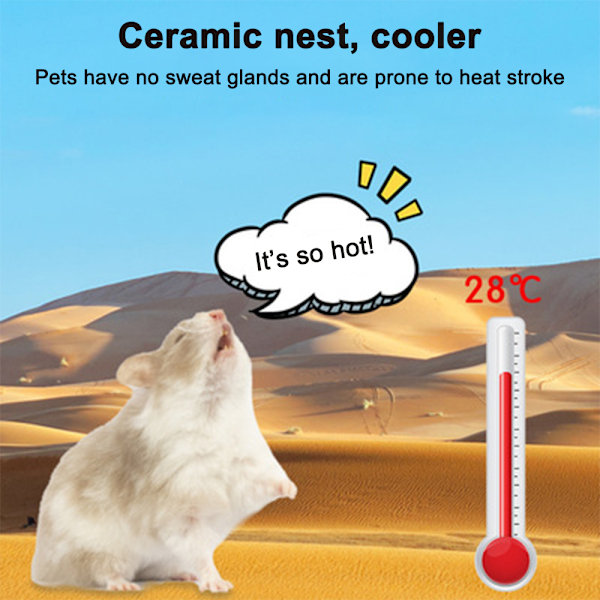 Keramisk hamsterbäddshus tecknad form små husdjur habitat bur hus sommar cool hamster gömställe bo