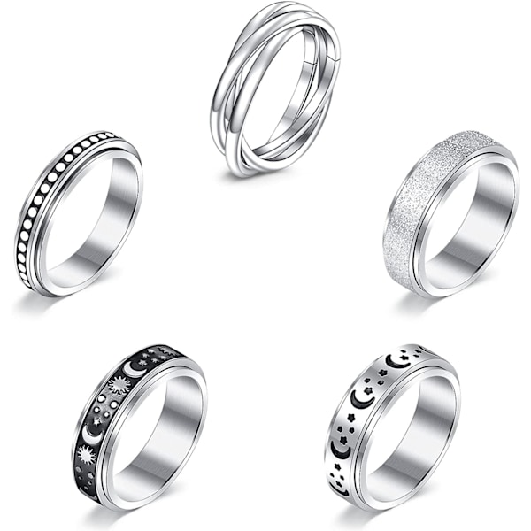 Ångestdämpande ring för kvinnor, spinnerring för ångest, fidgetring, ångestdämpande ring, fidgetring, spinnerring för ångest, stressring, anti-ångestdämpande ringar för