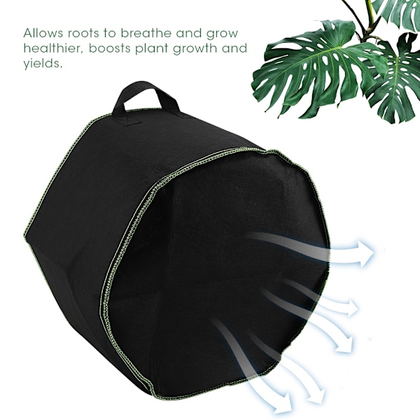 10 Gallons Plantevekstposer - Ekstra tykke plantepotter for balkonghager