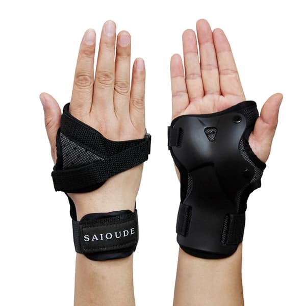 Shockproof Wrist Guards for Men and Women, Black, 1 Pair Protective[TT]