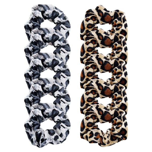 10 st Leopardmönstrade Scrunchies Hårband för Kvinnor Hästsvans Hår Scrunchy Hårtillbehör Present till Flickor