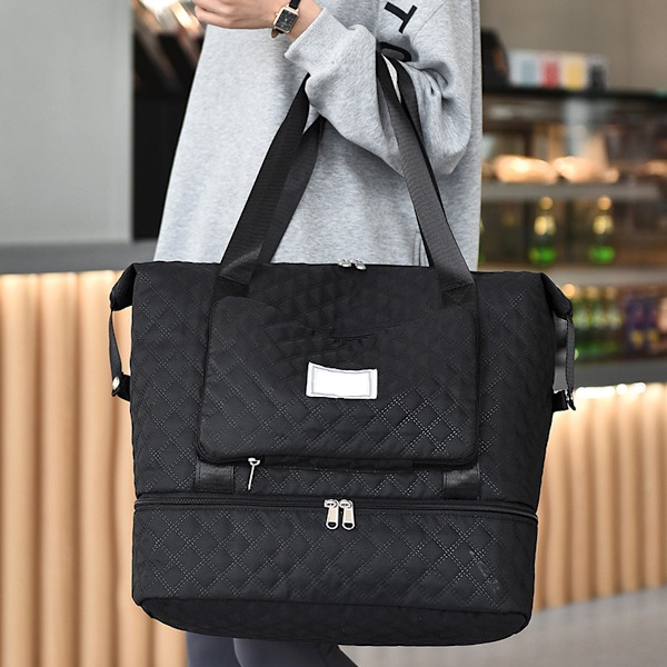 Reisebag for kvinner, treningsbag, weekend- og overnattingsbag med våt lomme og skoavdeling for kvinner, reise, trening, daglig bruk