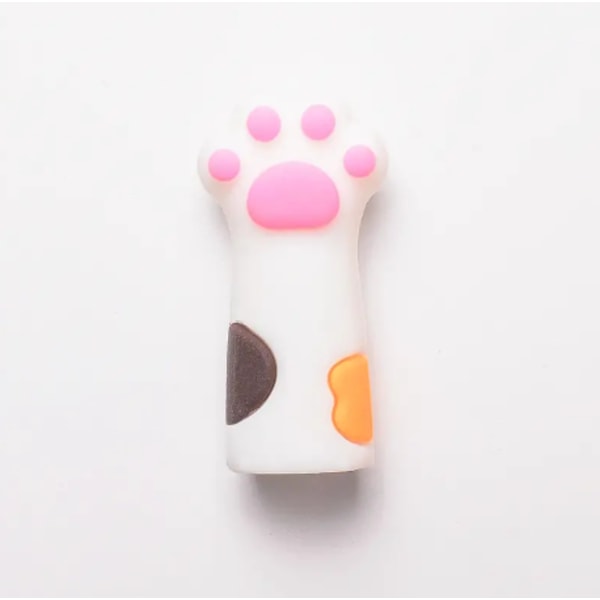 1 st vit tecknad kattklos silikonskydd för nagelklippare