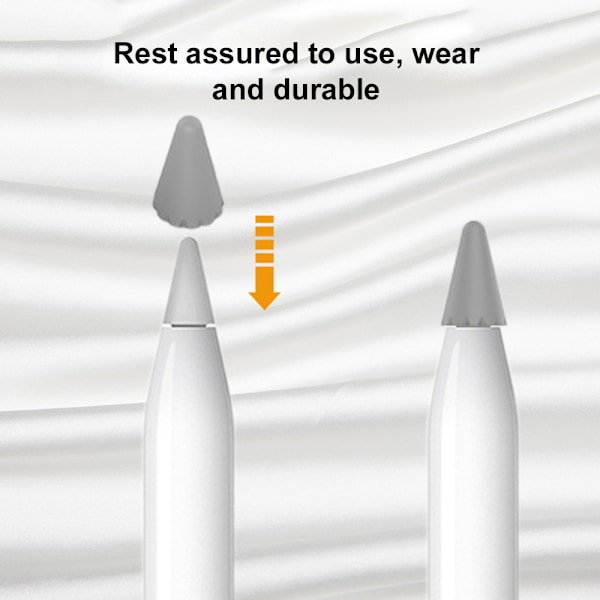 Silikonbeskyttelse for Apple Pencil-tupper (1. og 2. generasjon), sklisikker og støydempende
