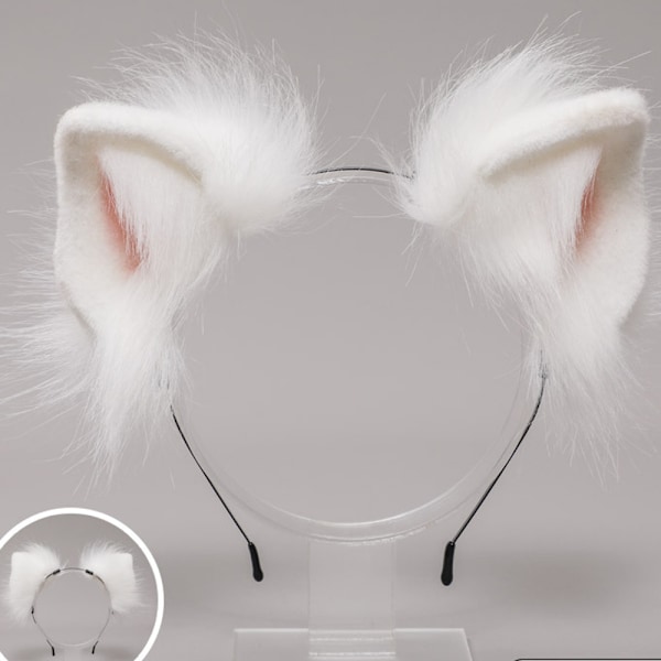 Fluffy faux fur pannebånd med dyreører hårbånd hårtilbehør - kamel