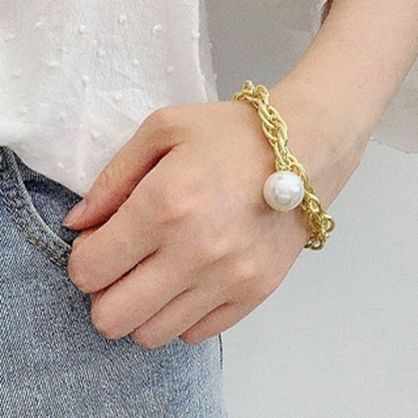 Perle- og binderskjermbånd Barokk kultur lenkekjede armbånd sjarm smykker gave til kvinner jenter