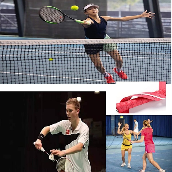 4-pack Squashgrepp, Tennisracketgrepptejp med Halksäker Perforerad Absorberande Racketgrepp, Övergrepp för Tennis Badminton