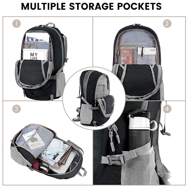 1 stk 40L Lett Pakkbar Ryggsekk for Vandring, Reiser, Camping, Vannresistent, Foldbar Utendørs Reise Dagstursekk